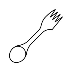 fork spoon titanium ultralight line icon vector illustration