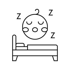 naptime routine child care nurse line icon vector illustration