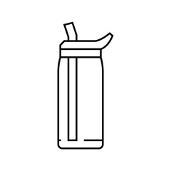 reusable water bottle eco sustainability line icon vector illustration