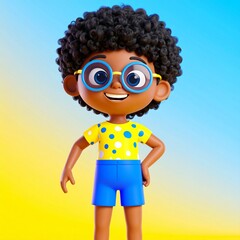 3D Cartoon woman character