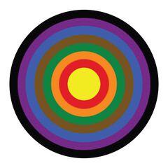 Philadelphia pride flag in shape traditional gay pride flag with black and brown 