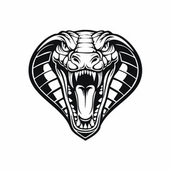 Angry Cobra Head Mascot Logo Design Fierce Snake Vector image on white background.