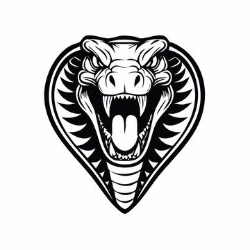 Angry Cobra Head Mascot Logo Design Fierce Snake Vector image on white background.