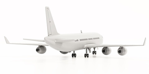 Airplane isolated on white background. 3D illustration