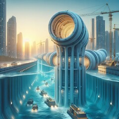 for coastal routes Pressurized tubes with