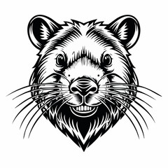 Rodent Head Logo Design Vectors and Illustration isolated on white background.