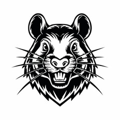Rodent Head Logo Design Vectors and Illustration isolated on white background.