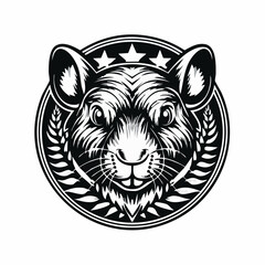 Rodent Head Logo Design Vectors and Illustration isolated on white background.