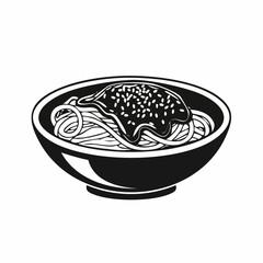 Black and white Sesame sauce fried meat image vector isolated on white background.