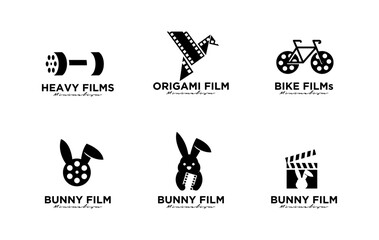 Film Production Logo Designs Set with Various Themes