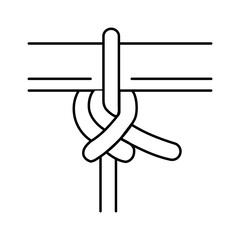 buntline hitch nautical knot line icon vector illustration