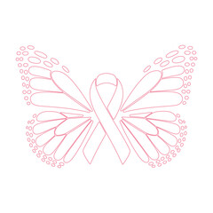 Breast Cancer Awareness Butterfly Ribbon