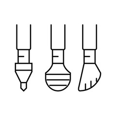 pole tip close up spike rubber cap line icon vector illustration