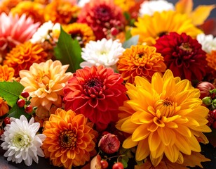 Vibrant autumn floral arrangement