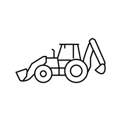 Fototapeta premium cultivation tractor line icon vector illustration