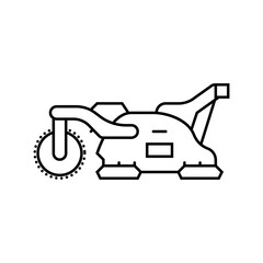 stone burier tractor line icon vector illustration