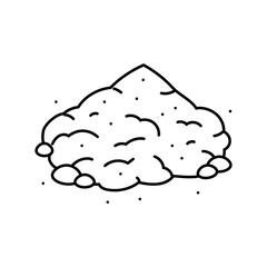 powder cement concrete line icon vector illustration