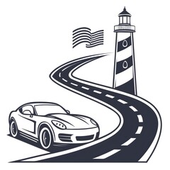 lighthouse on the road