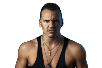 Serious Man Expressing Intense Focus