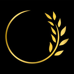 Luxury Circle Border Vector Black Background