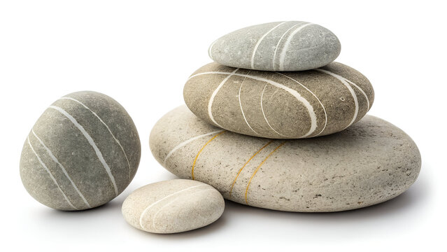 Natural stone texture in earthy gray shades on a clean white background, perfect for educational, design, or stock imagery