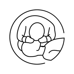 mouth to mouth cpr line icon vector illustration