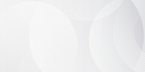 Abstract light gray and white background with circular lines and smooth wave shapes, ideal for modern design, business, technology, and minimal templates.
