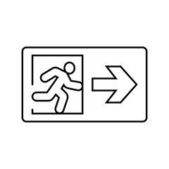 emergency exit information line icon vector illustration