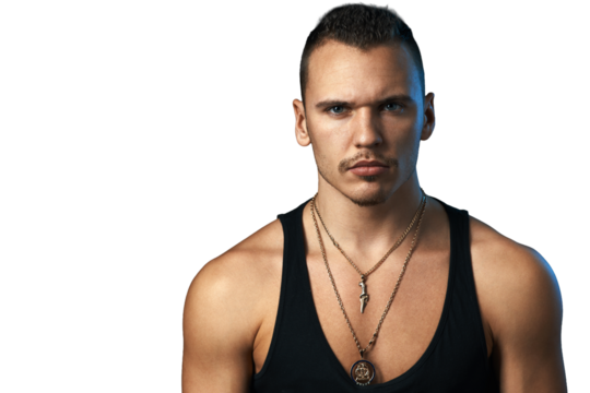 Confident Man with Intense Expression