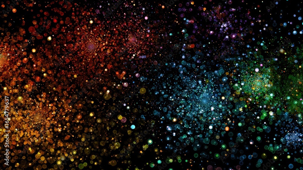 Fototapete abstract colorful particles create a cosmic background for science or design use