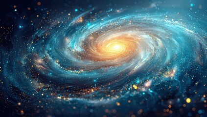 Fototapeta premium Spiral Galaxy Centered On Milky Way