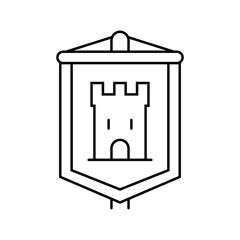 flag medieval heraldry line icon vector illustration