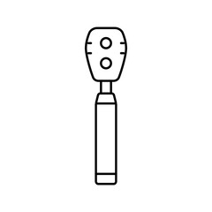 ophthalmoscope optometry vision eye line icon vector illustration