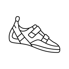 shoes rock climbing line icon vector illustration