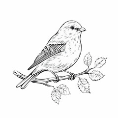 Common Cuckoo  Bird Sitting on Tree Branch Image Vector isolated on white background.