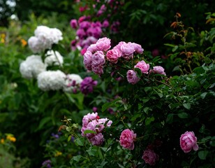 Obraz premium Vibrant rose garden blossoms