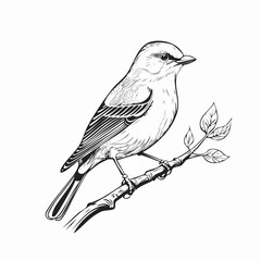 Common Cuckoo  Bird Sitting on Tree Branch Image Vector isolated on white background.