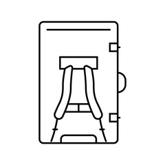 crash pad bouldering rock climbing line icon vector illustration