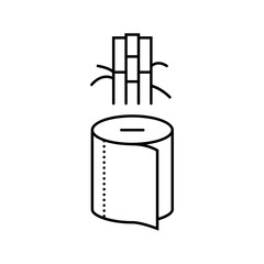 friendly bamboo toilet paper line icon vector illustration