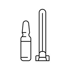 needle vial immunization line icon vector illustration