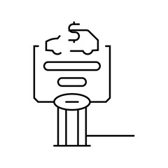 dealership car business line icon vector illustration