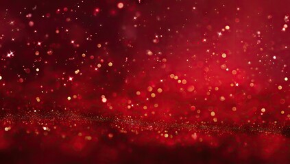 Deep red background with glittering particles