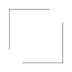 Black thin line square frame element..