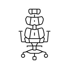 ergonomic gaming chair gaming pc line icon vector illustration