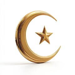 Gold crescent moon and star symbol (1)