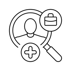 passive talent engagement head hunting line icon vector illustration