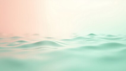 Softly lit pastel waves gentle ocean surface