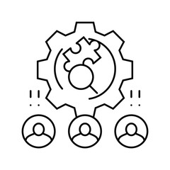 skill gap analysis for hiring head hunting line icon vector illustration