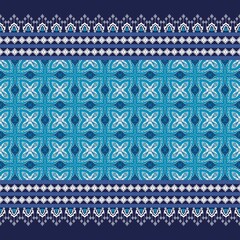 Abstract geometric tribal ethnic oriental ikat folklore diamonds traditional seamless pattern...