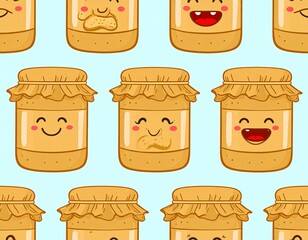 Seamless Peanut Butter Jar Pattern
